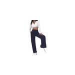 Pantalon en velours ctel  taille haute pour femme pantalon large  jambe droite et ample, bleu marine ...