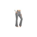 Pantalon de yoga long pour femme - leggings � taille haute et �vas�s - pantalon habill� de jazz, gris ...