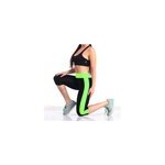 Pantalon de yoga taille haute avec poches latrales pour femmes, vert fluorescent / m