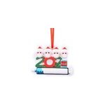 Pendentif arbre de noël masque bonhomme de neige diy salutations manuscrites, famille de 4 Pendentif arbre de noël masque bonhomme de neige diy salutations manuscrites, famille de 4