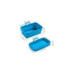 Plaque de cuisson en silicone rectangle pliable pour friteuse � air pot en silicone avec poign�e, bleu ...