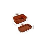 Plaque de cuisson en silicone rectangle pliable pour friteuse � air pot en silicone avec poign�e, caramel ...