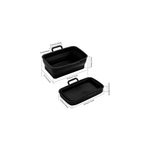 Plaque de cuisson en silicone rectangle pliable pour friteuse � air pot en silicone avec poign�e, noir ...