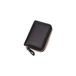 Porte - cartes unisexe rdif porte - monnaie en cuir pu  fermeture clair, noir
