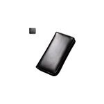 Portefeuille de carte de crdit unisexe  fermeture clair rfid en cuir grande capacit, noir