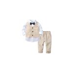 Printemps automne b�b� gar�on style gentleman ensemble de v�tements, 70cm / beige