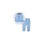 Printemps automne b�b� gar�on style gentleman ensemble de v�tements, 70cm / bleu