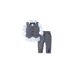 Printemps automne b�b� gar�on style gentleman ensemble de v�tements, 70cm / gris