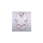 Robe de bikini de plage à col en v et à glands creux pour femmes, blanc Robe de bikini de plage à col en v et à glands creux pour femmes, blanc