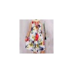 Robe bohme sans manches  impression florale pour femmes dcontractes, blanc / m