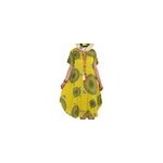 Robe boho loose  manches courtes et imprim de pois irrguliers pour femmes, jaune / m
