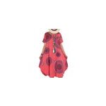 Robe boho loose  manches courtes et imprim de pois irrguliers pour femmes, rouge / m