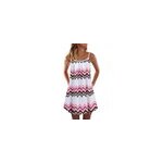 Robe  bretelles sans manches  imprim floral sexy d't pour femmes, blanc / m