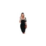 Robe de couleur unie  manches courtes et  coupe troite avec n uds croiss sur le devant pour femmes, ...