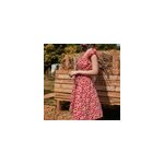 Robe courte dcontracte d't  imprim floral pour femmes (slim fit), rouge / m