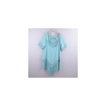 Robe de couverture de maillot de bain  larges pompons pour femmes, bleu