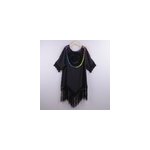 Robe de couverture de maillot de bain  larges pompons pour femmes, noir