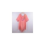 Robe de couverture de maillot de bain  larges pompons pour femmes, rouge