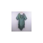 Robe de couverture de maillot de bain  larges pompons pour femmes, vert