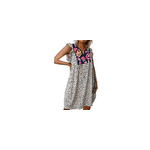 Robe dbardeur  volants sans manches en mousseline lopard avec col en v pour femmes, blanc / m