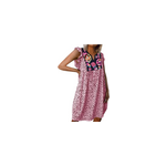 Robe dbardeur  volants sans manches en mousseline lopard avec col en v pour femmes, rose / m