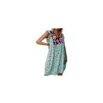 Robe dbardeur  volants sans manches en mousseline lopard avec col en v pour femmes, vert / m