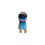 Robe dcontracte  manches courtes et  col rond pour femmes, avec un dgrad de couleurs, bleu / m