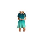 Robe dcontracte  manches courtes et  col rond pour femmes, avec un dgrad de couleurs, vert / m