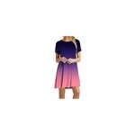 Robe dcontracte  manches courtes et  col rond pour femmes, avec un dgrad de couleurs, violet + ...
