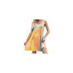 Robes d't  bretelles sexy et imprimes tie - dye pour femmes, jaune / m