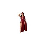 Robe d't pour femmes robe de fte en mousseline sexy boho casual maxi dresses, rouge vin / m
