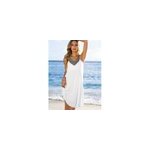 Robe gilet sans manches plisse et perle pour femmes sexy et dcontractes, blanc