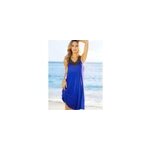 Robe gilet sans manches plisse et perle pour femmes sexy et dcontractes, bleu fonc