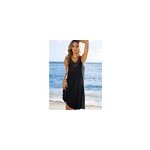Robe gilet sans manches plisse et perle pour femmes sexy et dcontractes, noir
