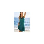 Robe gilet sans manches plisse et perle pour femmes sexy et dcontractes, vert