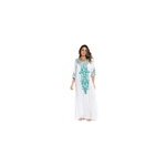 Robe longue à manches longues brodée et fendue sur le côté pour femmes, blanc Robe longue à manches longues brodée et fendue sur le côté pour femmes, blanc