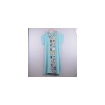 Robe longue de plage à fente et col en v pour femmes, transparente, bleu Robe longue de plage à fente et col en v pour femmes, transparente, bleu