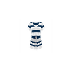 Robe à manches courtes pour femmes, col v, imprimé rayé, avec poches à ceinture, bleu foncé / m Robe à manches courtes pour femmes, col v, imprimé rayé, avec poches à ceinture, bleu foncé / m