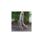 Robe maxi en lin sans manches, dcontracte,  carreaux imprims, pour femmes, noir / m