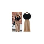 Robe en mousseline de soie  taille haute et  volants pour femmes,  manches courtes, m