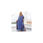 Robe de plage dcontracte d't  imprim tie - dye pour femmes, bleu