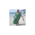 Robe de plage dcontracte d't  imprim tie - dye pour femmes, vert arme