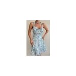 Robe de plage dos nu sans manches  imprim floral pour femme, bleu / m