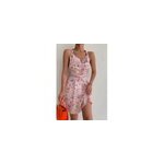 Robe de plage dos nu sans manches  imprim floral pour femme, rose / m