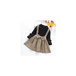 Robe de princesse  manches longues avec n ud papillon, printemps - automne, pour filles, noir / 90cm ...