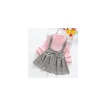 Robe de princesse  manches longues avec n ud papillon, printemps - automne, pour filles, rose / 90cm ...