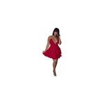 Robes sexy pour femmes, col en v, sans manches, sans dos, mini robe bodycon, rouge vin / m