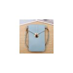 Sac  bandoulire crois simple en cuir pu avec verrouillage du tlphone, bleu