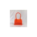 Sac en cha�ne � motif de pierre pour femmes, avec mini - corps de messager, orange