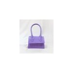 Sac en cha�ne � motif de pierre pour femmes, avec mini - corps de messager, violet clair